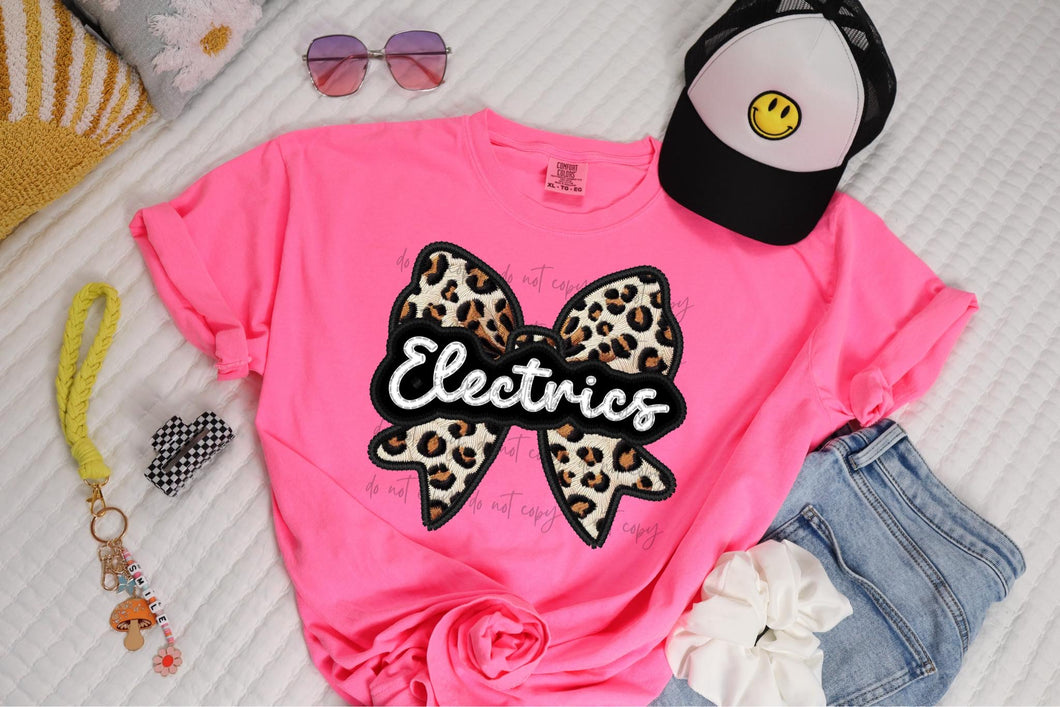 Electrics Leopard Bow Mascot TRANSFER