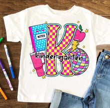 Load image into Gallery viewer, Pink Checker Disco Apple Collage School Grades DROPDOWN TRANSFER
