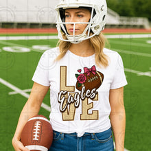 Load image into Gallery viewer, Love Football Flower Bow Mascot DROPDOWN TRANSFER HMWK JUNE 25
