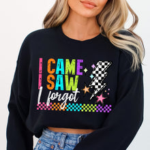 Load image into Gallery viewer, I Came I Saw I Forgot Bright Checker Bolt COLOR DROPDOWN TRANSFER

