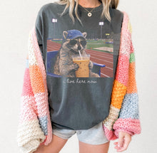 Load image into Gallery viewer, I Live Here Now Raccoon For Dark Shirts Track Field TRANSFER ET MAR 26
