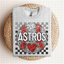 Load image into Gallery viewer, Baseball Mascots Faux Embroidery Checkered Sequin DROP DOWN TRANSFER ECHT 24
