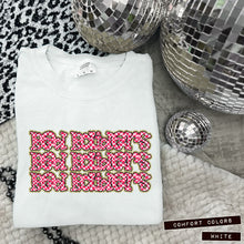 Load image into Gallery viewer, Pink Checker Gold Glitter Mascot Dropdown TRANSFER CAP APR
