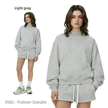 Load image into Gallery viewer, Women’s Blank Mock Neck Pullover &amp; Short Set 12 Colors
