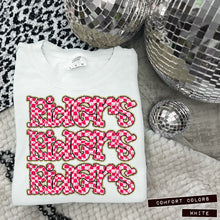 Load image into Gallery viewer, Pink Checker Gold Glitter Mascot Dropdown TRANSFER CAP APR
