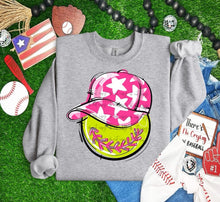 Load image into Gallery viewer, Play Ball Happy Face Hat Softball DROPDOWN TRANSFER BIA
