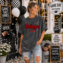 Load image into Gallery viewer, Distressed Script Football Mascot DROPDOWN TRANSFER TCC SEP DROP 26

