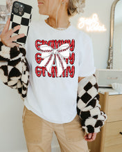 Load image into Gallery viewer, Glitter Names Baseball Bow Stacked TRANSFER CAP FEB

