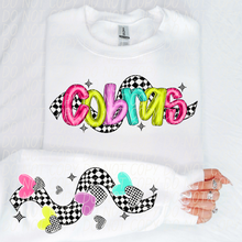Load image into Gallery viewer, Bright Checkered Mascot With Sleeve Option DTF TRANSFER CSD
