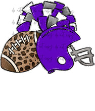 Load image into Gallery viewer, Football Pom Helmet (Add Name) Customized DTF TRANSFER
