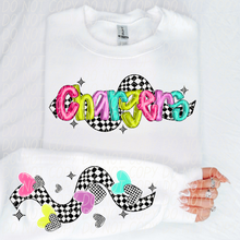 Load image into Gallery viewer, Bright Checkered Mascot With Sleeve Option DTF TRANSFER CSD
