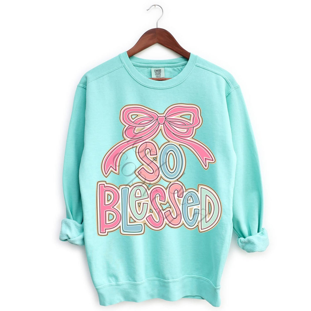 So Blessed Pink Bow TRANSFER PPD