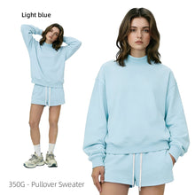 Load image into Gallery viewer, Women’s Blank Mock Neck Pullover &amp; Short Set 12 Colors
