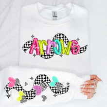 Load image into Gallery viewer, Bright Checkered Mascot With Sleeve Option DTF TRANSFER CSD
