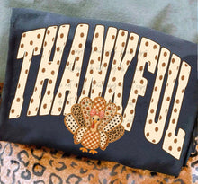 Load image into Gallery viewer, Thankful Cream Polka Dot Faux Embroidery Turkey DTF TRANSFER TUESDAY
