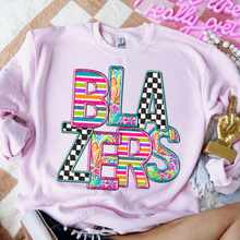 Load image into Gallery viewer, Bright Stripe Floral Checker Mascots Dropdown TRANSFER CSD MAY 25
