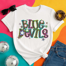 Load image into Gallery viewer, Neon Bright Checker Star Mascots Dropdown TRANSFER CSD MAY 25
