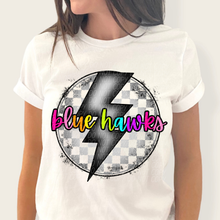 Load image into Gallery viewer, Checkered Bolt Rainbow Mascot DROPDOWN TRANSFER
