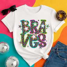 Load image into Gallery viewer, Neon Bright Checker Star Mascots Dropdown TRANSFER CSD MAY 25
