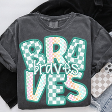 Load image into Gallery viewer, Spring Checkered Faux Embroidery Mascots Dropdown TRANSFER CSD FEB 25
