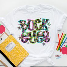 Load image into Gallery viewer, Neon Bright Checker Star Mascots Dropdown TRANSFER CSD MAY 25
