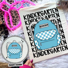 Load image into Gallery viewer, Backpack With Checkers Grades and Names With Pocket DROPDOWN TRANSFER CMD MAY
