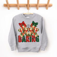 Load image into Gallery viewer, Baking Crew Brushstroke Gingerbread Cookies With Gold Glitter Outline Red/Green Bows  TRANSFER SDD NOV 25
