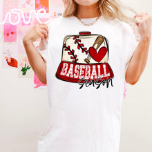 Load image into Gallery viewer, Baseball Season Hat With Heart And Bat Distressed Varsity Lettering TRANSFER SDD MAR 26
