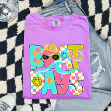 Load image into Gallery viewer, Boat Days Bright Happy Face Stars And Checkered TRANSFER SDD APR 26
