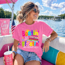 Load image into Gallery viewer, Boatin' And Floatin' Pontoon Sun Bright Letters TRANSFER UAC MAY 26

