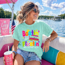 Load image into Gallery viewer, Boatin' And Floatin' Pontoon Sun Bright Letters TRANSFER UAC MAY 26
