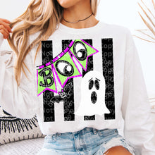 Load image into Gallery viewer, Boo Banner With Ghost Black/Orange Lines DROPDOWN TRANSFER IRENE JULY 26

