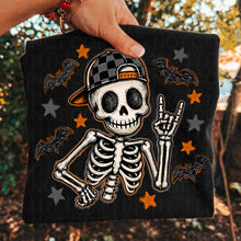 Load image into Gallery viewer, Rocker Skeleton Checker Backwards Hat TRANSFER UAC AUG 26
