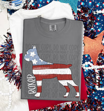 Load image into Gallery viewer, Patriotic Dog Designs White Text SWD MAY DROPDOWN TRANSFER
