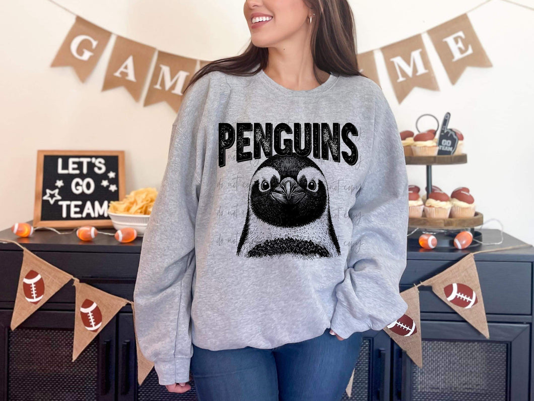 Penguins BW Mascot TRANSFER