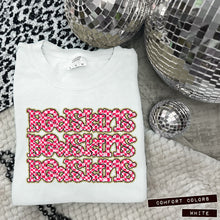Load image into Gallery viewer, Pink Checker Gold Glitter Mascot Dropdown TRANSFER CAP APR
