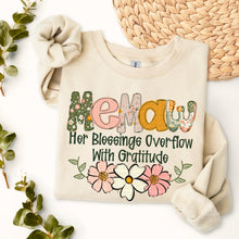 Load image into Gallery viewer, Her Blessings Overflow With Gratitude Names DROPDOWN TRANSFER SDD JAN
