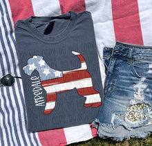 Load image into Gallery viewer, Patriotic Dog Designs White Text SWD MAY DROPDOWN TRANSFER
