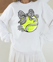 Load image into Gallery viewer, Play Ball Tennis Bow With Flower DROPDOWN TRANSFER BIA
