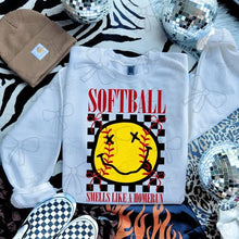 Load image into Gallery viewer, Baseball + Softball + T-Ball Smells Like A Home Run DROPDOWN TRANSFER MZM FEB 26
