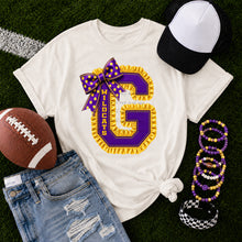 Load image into Gallery viewer, Ruffle G Wildcats Bow TRANSFER ET AUG 26

