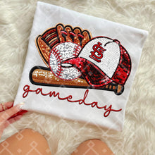 Load image into Gallery viewer, Gameday Sequin Baseball Hat Glove Teams Dropdown TRANSFER CCD INS
