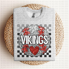 Load image into Gallery viewer, Baseball Mascots Faux Embroidery Checkered Sequin DROP DOWN TRANSFER ECHT 24
