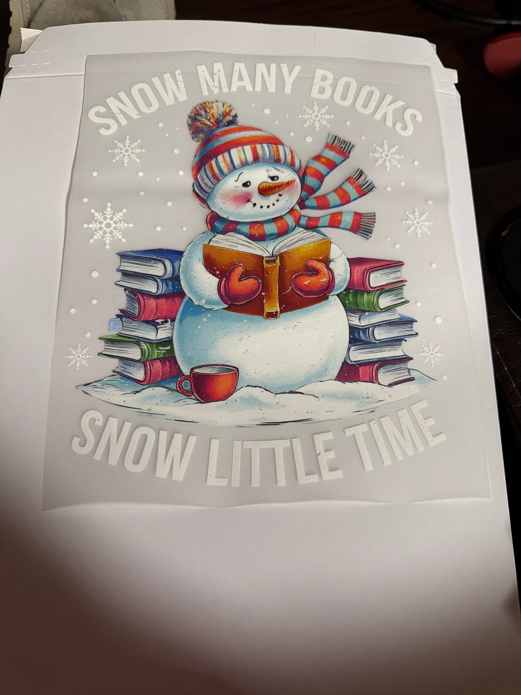 Snow Many Books RTS DTF TRANSFER