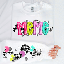 Load image into Gallery viewer, Bright Checkered Names With SLEEVE OPTION TRANSFER
