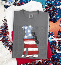 Load image into Gallery viewer, Patriotic Dog Designs Black Text SWD MAY DROPDOWN TRANSFER
