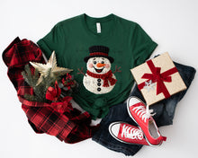 Load image into Gallery viewer, Faux Yarn Snowman Black Hat TRANSFER ET OCT 25
