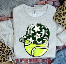 Load image into Gallery viewer, Play Ball Tennis Happy Face Hat DROPDOWN TRANSFER BIA
