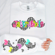 Load image into Gallery viewer, Bright Checkered Mascot With Sleeve Option DTF TRANSFER CSD
