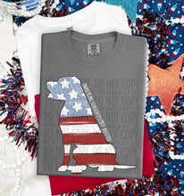 Load image into Gallery viewer, Patriotic Dog Designs White Text SWD MAY DROPDOWN TRANSFER

